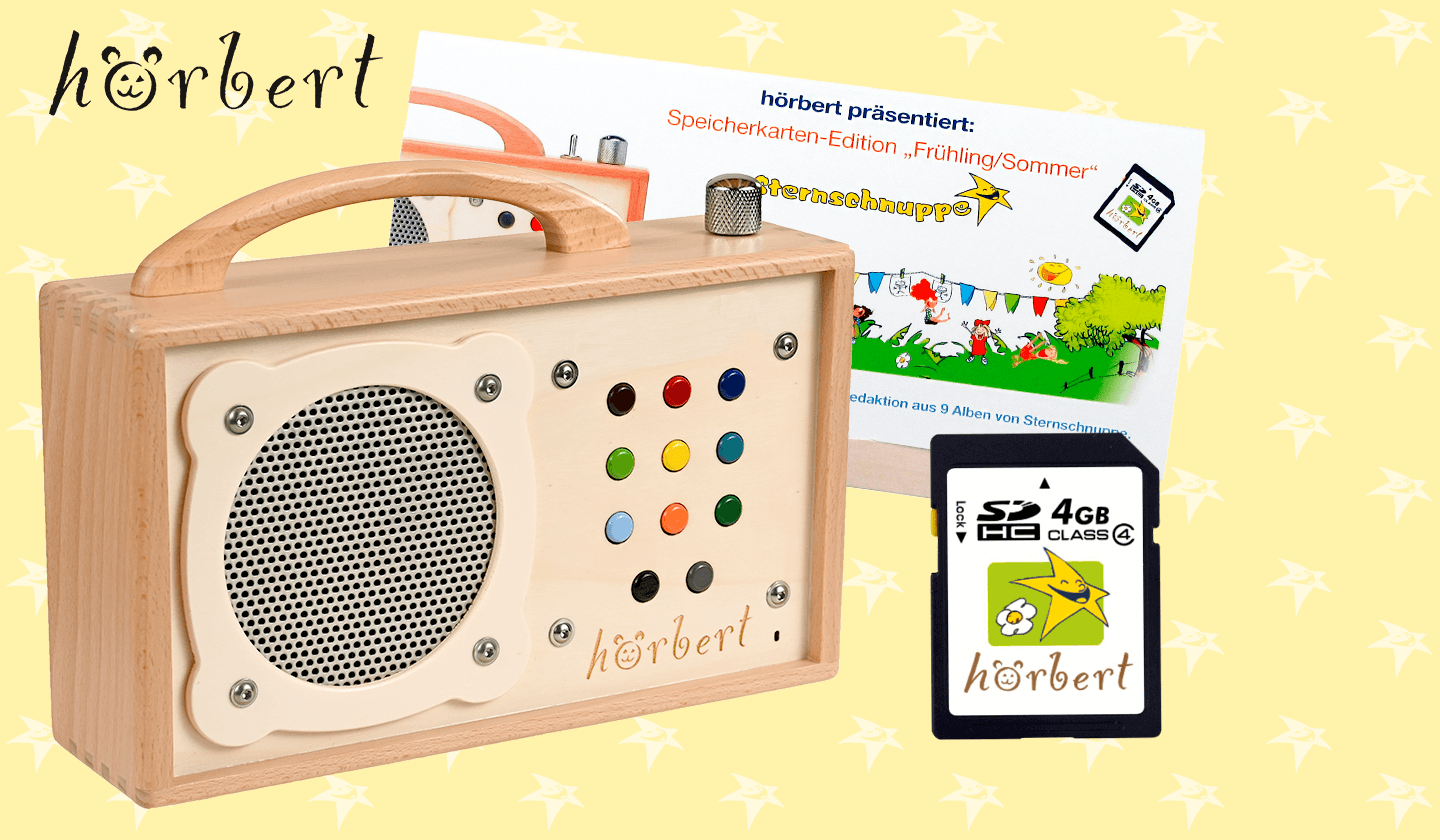 Im Set: MP3-Player Hörbert mit Sternschnuppe SD-Karte Frühling-Sommer